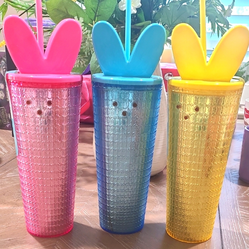 Colorful Bunny Ear Tumblers Set